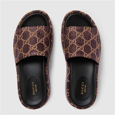 designer gucci slides|Gucci slides women's.